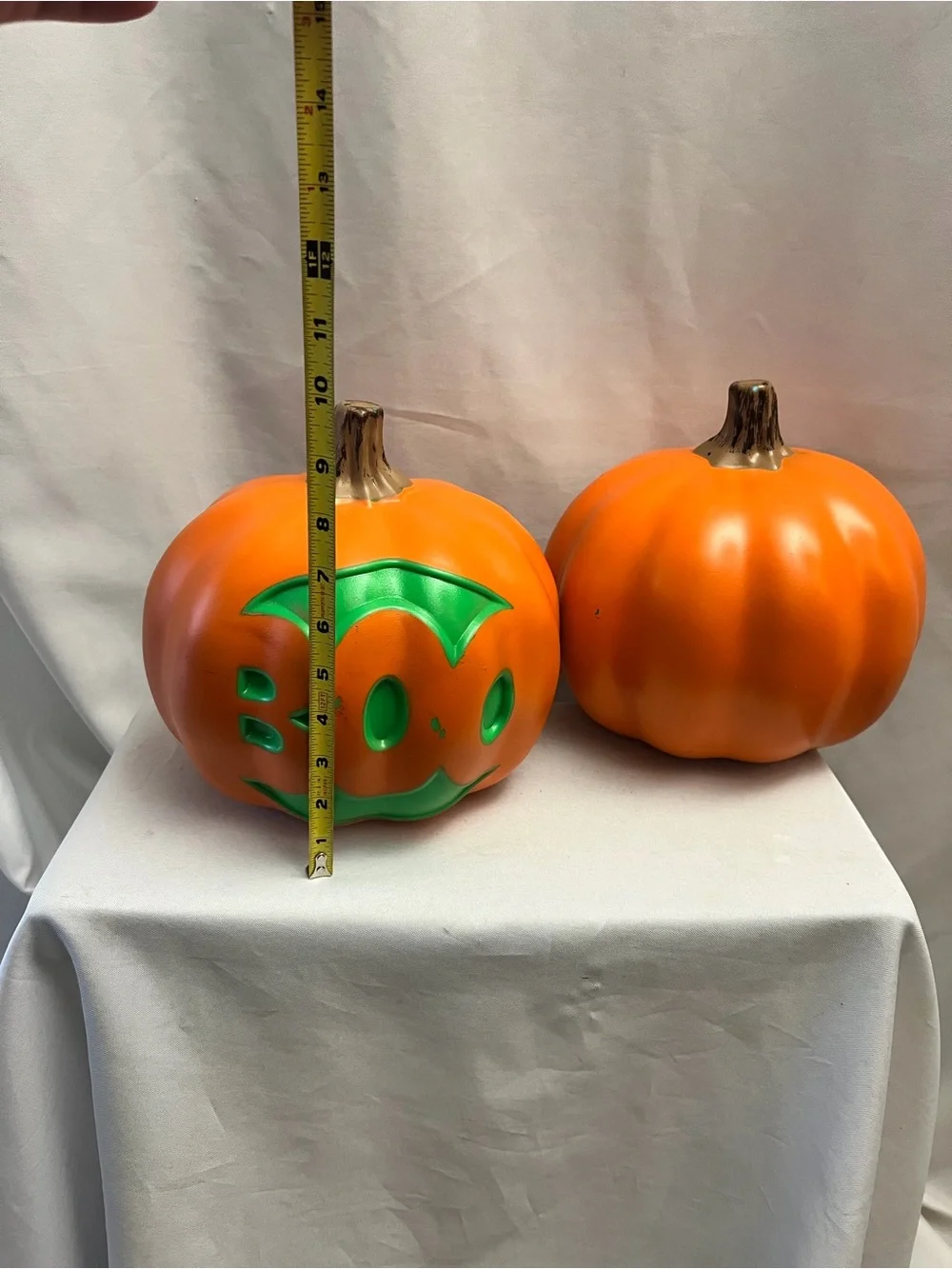 Set of 3 LED Light Up Halloween Pumpkins Skull Boo Bats Decor Battery Operated